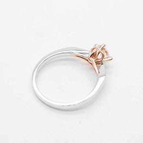 0.9 Carat Diamond Ring in 18K White and Rose Gold Ring | Custom Made Engagement Ring | Modern Gem Jewelry