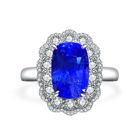 Royal Blue Natural Sapphire White Gold Heirloom Sapphire ring - Modern Gem Rings