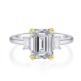 Emerald Cut Diamond Three Stone Engagement Ring xx