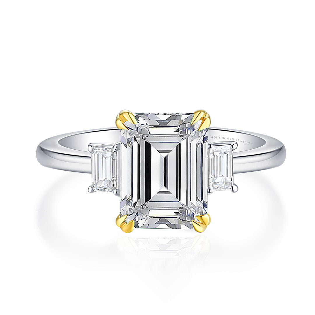 Diamond Rectangle Ring | Custom Jewelry| Modern Gem Jewelry