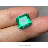 Emerald Gemstone | Emerald Cut Green | 3.5 Carats Colombian Minor-Oil | Custom Jewelry | Modern Gem Jewelry