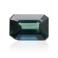 Natural Sapphire Gemstone | Emerald Cut Blue Green | 0.645 Carat Heated