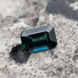 Natural Sapphire Gemstone | Emerald Cut Blue Green | 0.645 Carat Heated | Custom Jewelry | Modern Gem Jewelry