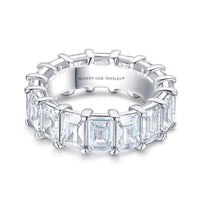 Emerald Cut Eternity Band in White Gold