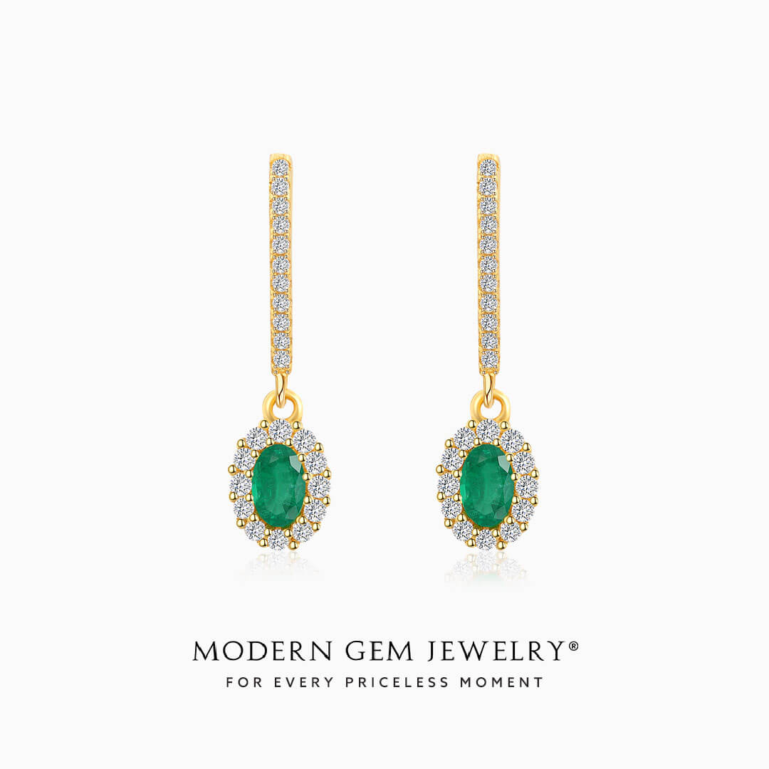 Timeless Emerald Drop Jewelry in 18K Yellow Gold | Modern Gem Jewelry