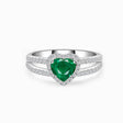 Emerald Promise Ring in Split Shank Design | Modern Gem Jewelry | Saratti