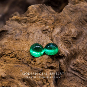 1.05 carats Natural Emerald Cabochon Pair Gemstones | Modern Gem Jewelry