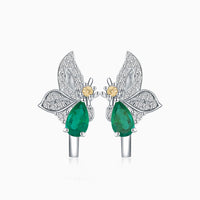 Emerald and Diamonds Nature Inspired Earrings