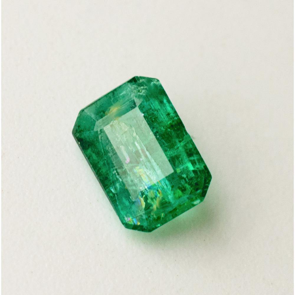 Emerald Gemstone | Green Emerald Cut | 1.25 Carats Minor-Oil | Custom Jewelry | Modern Gem Jewelry