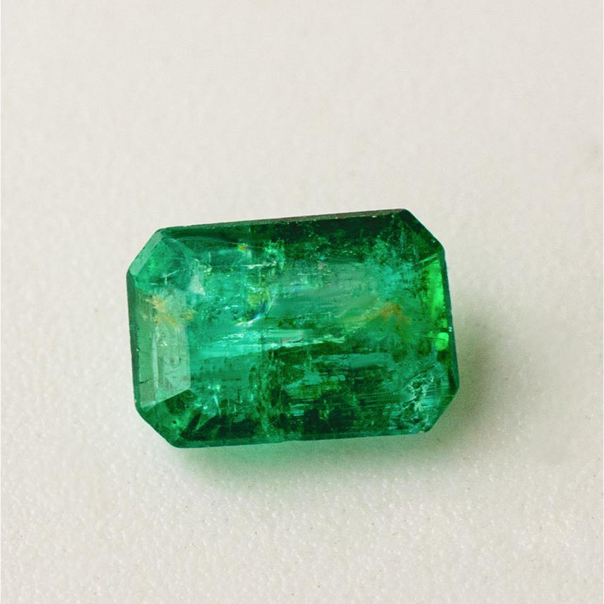 Emerald Gemstone | Green Emerald Cut | 1.25 Carats Minor-Oil | Custom Jewelry | Modern Gem Jewelry