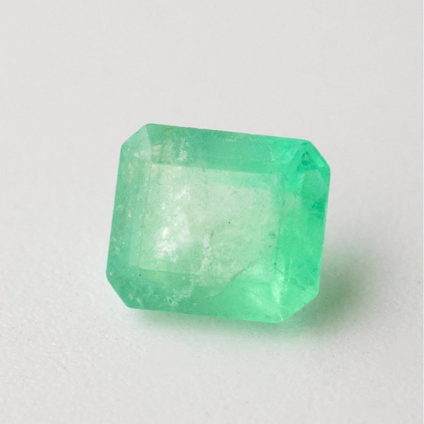 Emerald Gemstone | Emerald Cut Light Green | 1.57 Carats Minor-Oil | Custom Jewelry | Modern Gem Jewelry