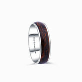 Enamel Ring with Wood Inspired Design in 18K White Gold on White Background| Modern Gem Jewelry | Saratti 