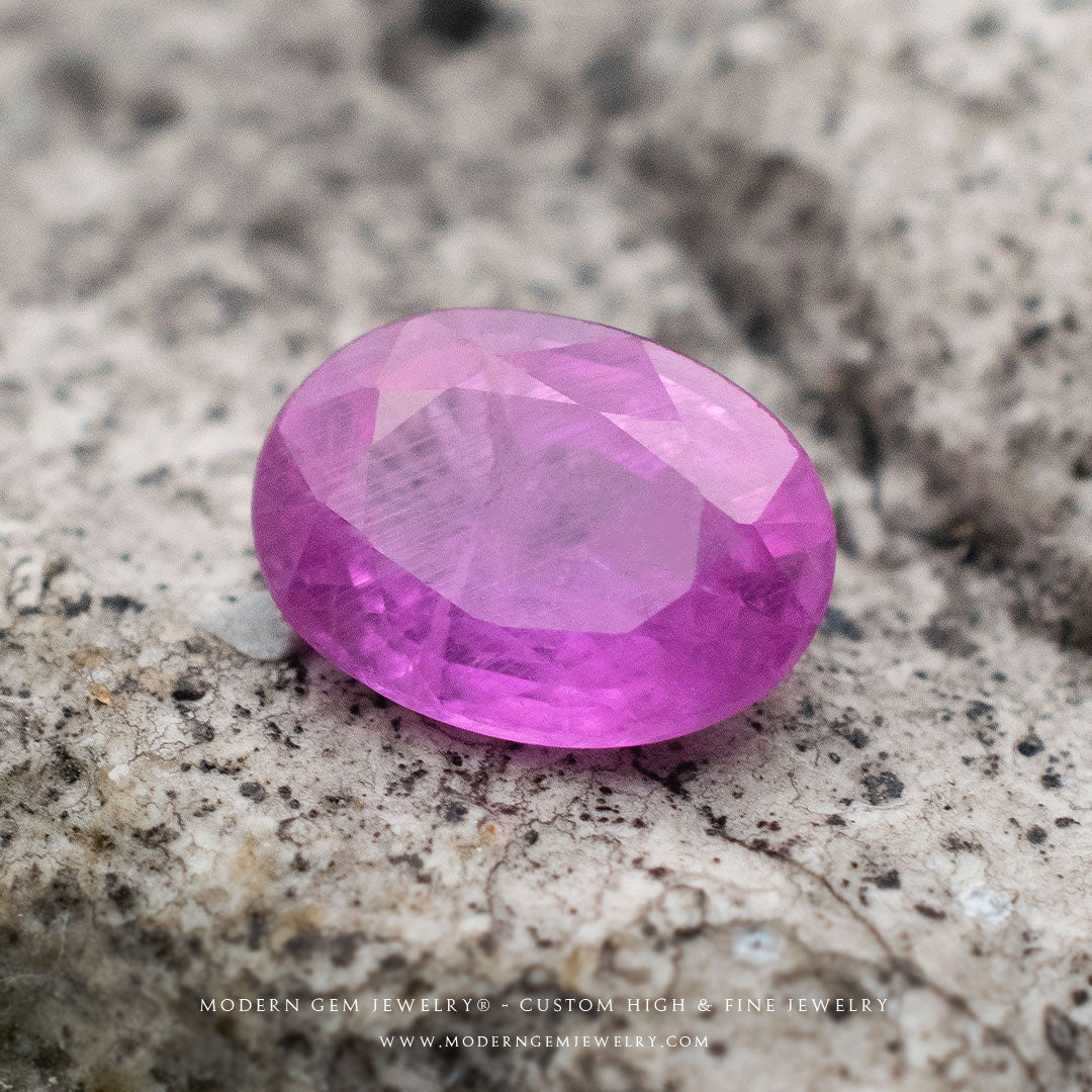 Natural Sapphire Gemstone | Oval Cut Fancy Pink | 1.08 Carats Heated | Custom Jewelry | Modern Gem Jewelry