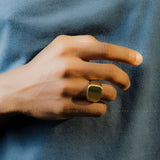 Gold Ring For Men in 18K Yellow Gold | Modern Gem Jewelry