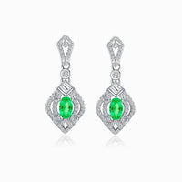 Green Tsavorite and Diamond Earrings