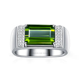 Tourmaline Ring & Diamonds In 18K White Gold | Custom Rings | Modern Gem Jewelry | Saratti 