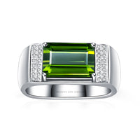 Tourmaline Ring & Diamonds In 18K White Gold