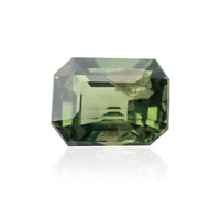 Green Sapphire Gemstone | Emerald Cut Green|  0.50 Carat Heated