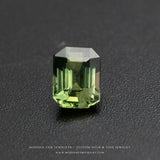 Green Sapphire Gemstone | Emerald Cut Green|  0.50 Carat Heated | Custom Jewelry | Modern Gem Jewelry