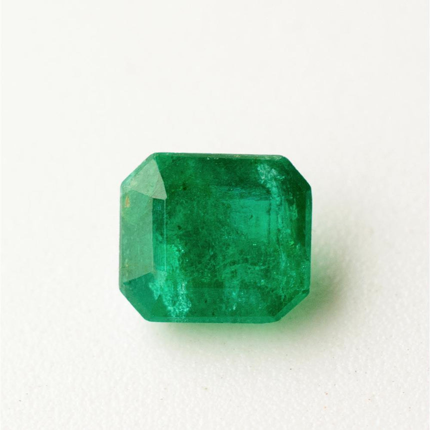 Emerald Gemstone | Emerald Cut Zambian Green | 1.21 Carats Minor-Oil | Custom Jewelry | Modern Gem Jewelry