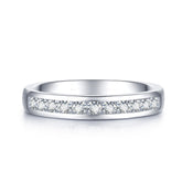 Channel Set Diamond Wedding Band in White Gold  in White Background | Modern Gem Jewelry | Saratti 