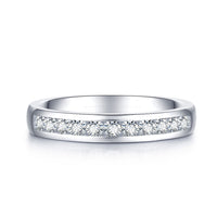 Channel Set Wedding Band in White Gold