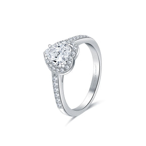 1.2 Carat Diamond Ring Heart Shaped In White Gold| Custom Rings | Modern Gem Jewelry