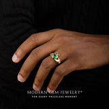 18K Gold Heart Shaped Emerald Ring for Ring 