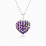 Purple Necklace with Natural Amethyst in 18K White Gold | Modern Gem Jewelry