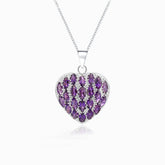 Purple Necklace with Natural Amethyst in 18K White Gold | Modern Gem Jewelry