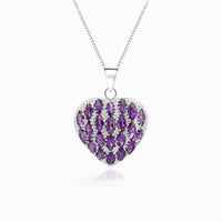 Purple Necklace with Natural Amethyst