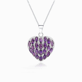 Purple Necklace with Natural Amethyst in 18K White Gold | Modern Gem Jewelry