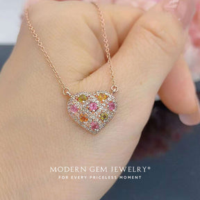 Natural Pink Tourmaline and Diamonds in 18K Rose Gold | Modern Gem Jewelry