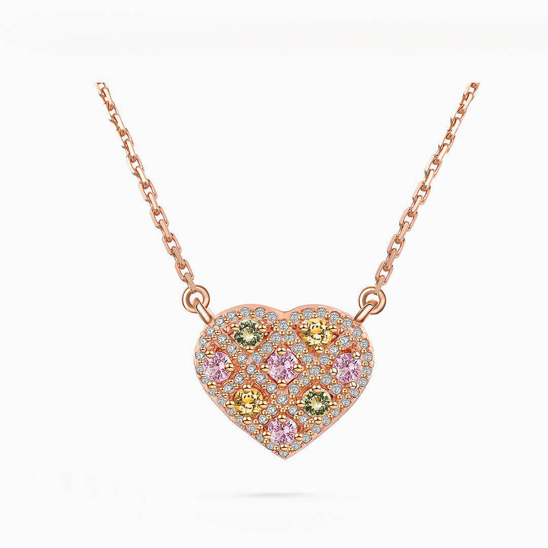 Multicolored Tourmaline Heart Necklace | Saratti