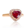 Ruby Rings in 18K Rose Gold | Heart Shape Ruby and Diamonds  Ring | Modern Gem Jewelry | Saratti 