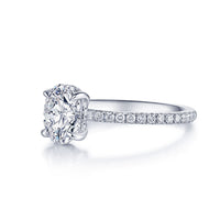 Carina • Oval Moissanite Ring with Hidden Halo