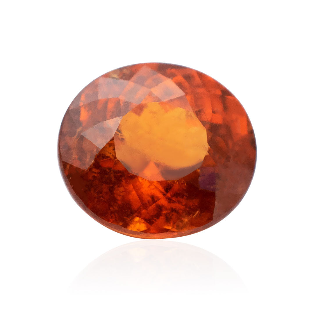 January Birthstone Oval Orange Garnet Gemstone - Modern Gem Jewelry