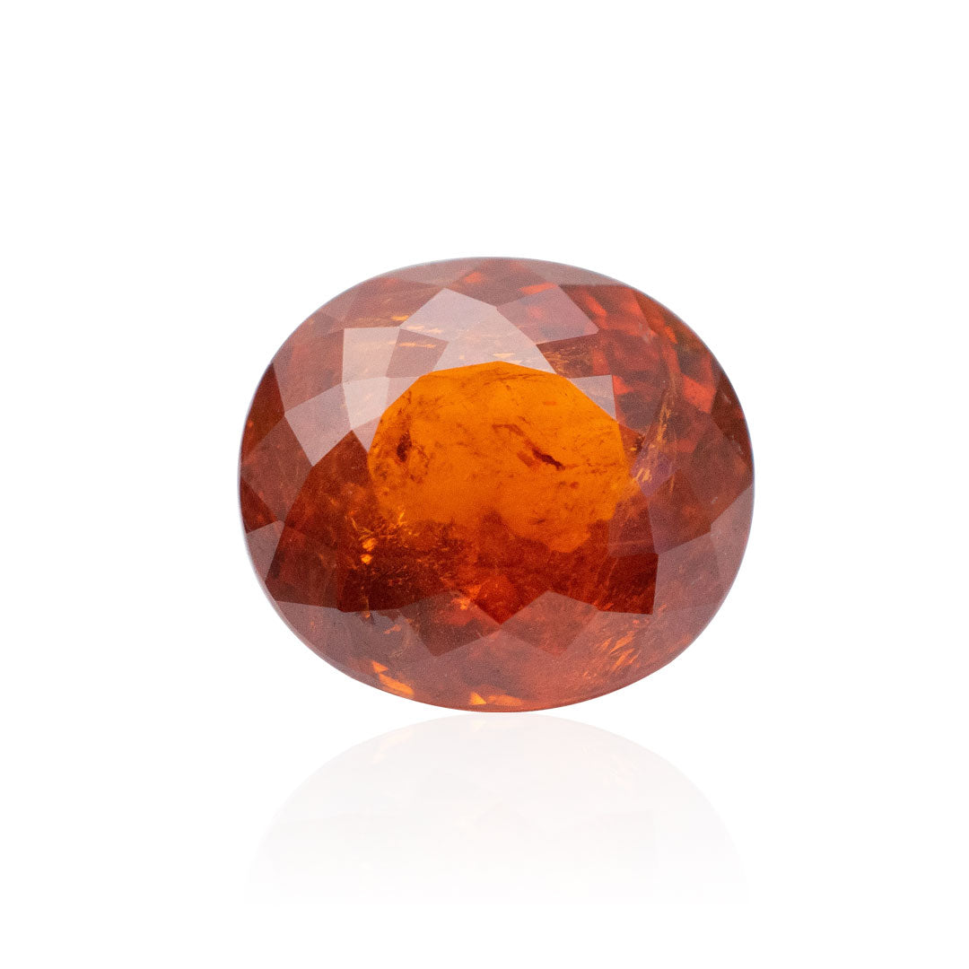 January Birthstone Oval Orange Natural Garnet Gemstone - Modern Gem Jewelry