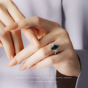 Butterfly Diamond Ring Vintage-Inspired In White Gold | Custom Rings | Modern Gem Jewelry