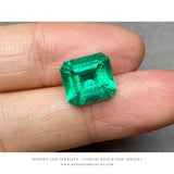 Emerald Gemstone | Emerald Cut Green | 3.5 Carats Colombian Minor-Oil | Custom Jewelry | Modern Gem Jewelry