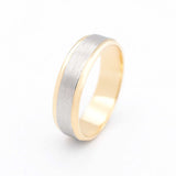 Men's Comfort Fit Wedding Bands In White & Yellow Gold | Custom Men Engagement Ring| Modern Gem Jewelry | Saratti