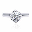 Brilliant Round Four Prong Engagement Ring in 18K White Gold 