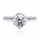 Brilliant Round Four Prong Engagement Ring in 18K White Gold 