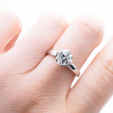 Four Prong Round Moissanite Engagement Ring