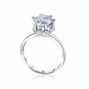 2 carat Moissanite Ring in 18K White Gold | Solitaire Engagement Ring | Modern Gem Jewelry