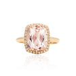 Vintage Morganite Ring Diamonds In Rose Gold | Custom Rings| Modern Gem Jewelry