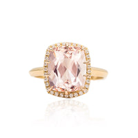 Vintage Morganite Ring Diamonds In Rose Gold