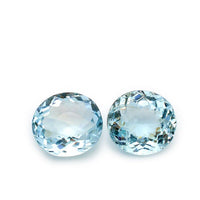 5.96 Carats Matched Natural Aquamarine Gemstones Oval