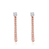 Chain Link Earrings in Rose Gold | Custom Earrings| Modern Gem Jewelry