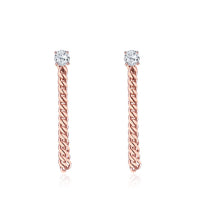 Chain Link Earrings with Natural Diamonds